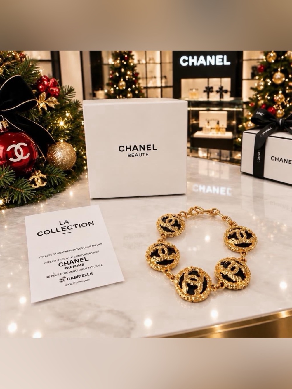 Chanel Gold and Black Beauty Line Bracelet